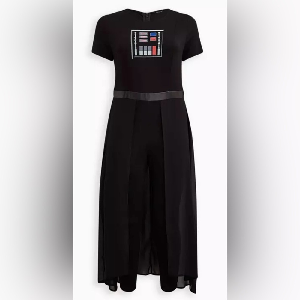 NWT Torrid Star Wars Darth Vader lightweight ponte skirted pant romper size 3X - Picture 4 of 6